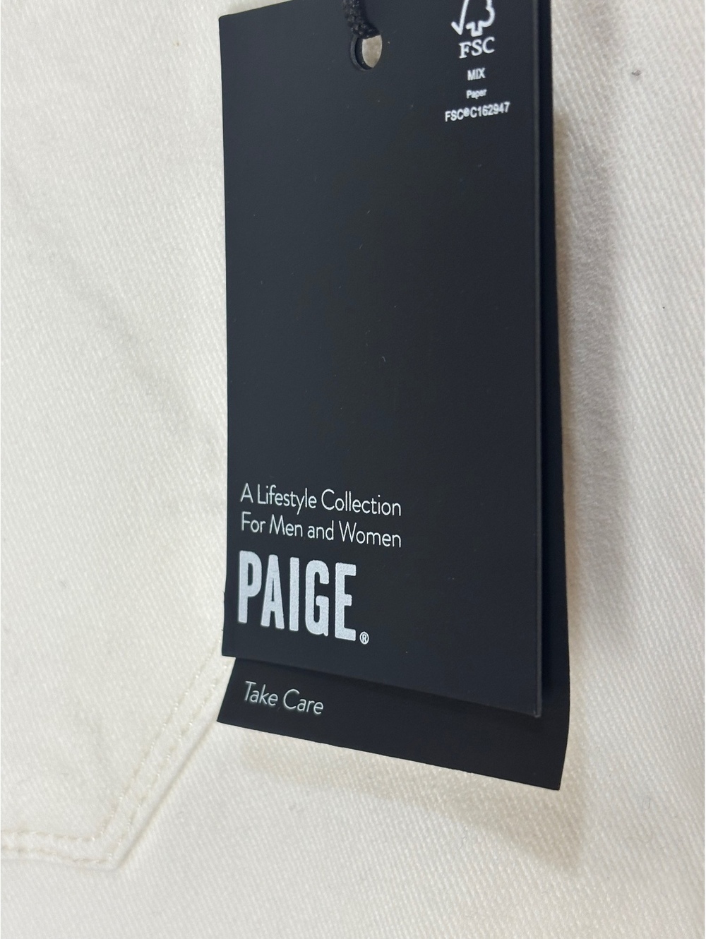 PAIGE Anessa Jeans 27 Tonal Ecru High Rise Wide Leg Utility Raw Hem NWT - Picture 5 of 14